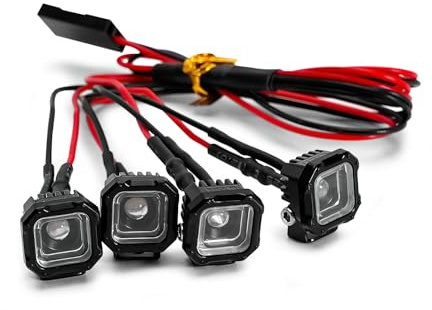 INJORA Quadratische LED-Leuchten Scheinwerfer für TRX4M SCX24 1/18 1/24 RC Crawler, Gelb