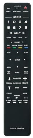 RAV576 VDM8710 New Replace Remote Control work for Yamaha Audio Video AV Receiver RX-A2A RXA2A RX-A4A RX-A6A RX-A8A RX-A4ABL
