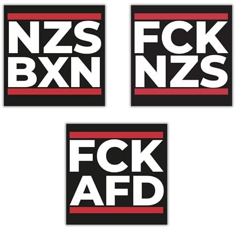 FCK AFD & FCK NZS & NZS BXN - 150x Aufkleber - Sticker - Set mit jeweils 50 Stickern - 5,2cm x 5,2cm - fck afd sticker fck nzs sticker aufkleber links