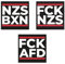 FCK AFD & FCK NZS & NZS BXN - 150x Aufkleber - Sticker - Set mit jeweils 50 Stickern - 5,2cm x 5,2cm - fck afd sticker fck nzs sticker aufkleber links