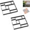 Aufun 2x Gehweg Form DIY Pflasterform 8 Kammern, Betonformen 50x50x4.5cm, Garten Schablone Gehwegplatten Pflastersteine streichen, Garten Trittsteine, Terrassenplatten Beton Gießform, Schwarz, Tye B