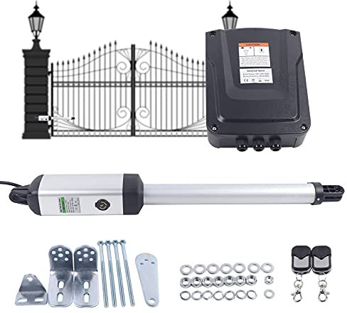 300kg Toröffner Flügeltor, 50W Elektrisch TüRstarter Drehtorantrieb, Flügeltor Antrieb mit 2 Fernbedienungen Arm Swing Gate Opener, 24V DC Automatische Drehtorantrieb, Intelligent Control