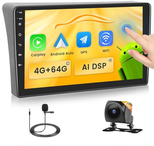 Fuluku 4+64G Android Autoradio pour Nissan Navara 2006-2014 avec Wireless Carplay&Android Auto, 9'' IPS Touch Screen Radio Voiture avec Bluetooth 5.0/GPS/Caméra de recul/FM/WiFi/SWC