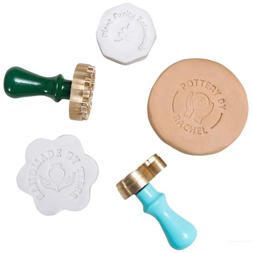 LongGenius Personalisierter Messing-Keramikstempel – benutzerdefiniertes Keramik-Ton-Unterschriften-Stempel-Werkzeug, Mehrzweck-Stempelwerkzeug für Seife, Schokolade, Hochzeitsgeschenke, Logo-Design