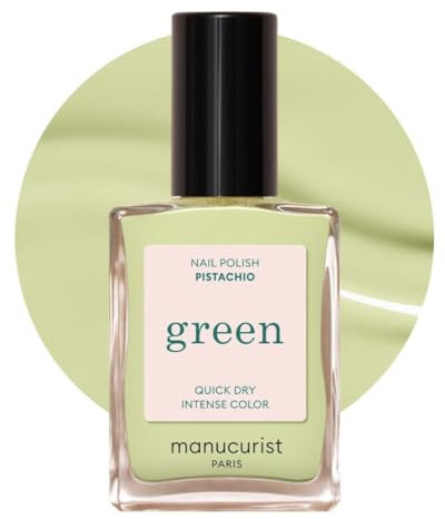 MANUCURIST • Green Smalto Unghie Verde Pastello Pistachio • Smalto Classico 9-Free • Vegano e Bio-based fino all'84% • Manicure Professionale • 15ml (PISTACHIO)