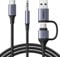 UGREEN USB C auf 3,5mm Klinke Kabel und PD 60W Schnellladen, 2 in 1 Kopfhörer Adapter USB C auf Klinke, kompatibel mit iPhone 16 Galaxy S25 iPad Pro 2022/2021/2018 Google Pixel 8/7
