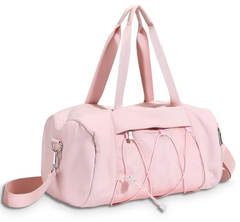 X SIM FITNESSX Sporttasche mit Schuhfach Damen/Herren Trainingstasche Sportbeutel Schwimmtasche Reisetasche für Sport Gym & Fitness Weekender Reisen Small Duffel Bag (Rosa)