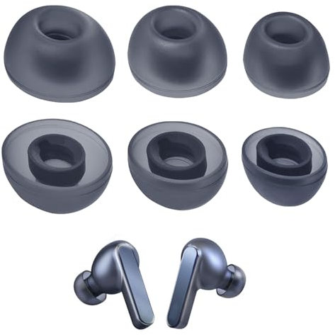 HAPPOW 3 Pairs Replacement Ear Plugs for JBL Live Pro 2 TWS/Live Free 2/Tour Pro 2/Vibe Bud, Headphones Silicone Attachments, Ear Plug Covers S/M/L, All with an Inner Diameter of 5 x 4 mm (Blue)