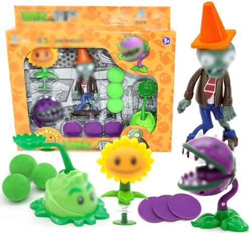 IFHDO Plants Zoombiies Figuras, 6 Piezas Serie de Juguetes,Juego de Personajes,Decoración de Personajes,Mini Juego Decoración de Personajes,de Tartas para Cumpleaños Infantiles