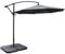 Warmiehomy 3M Garden Cantilever Parasol with 4-Piece 60L Base Outdoor Banana Overhanging Parasol Umbrella 8 Sturdy Ribs with Crank Mechanism for Outdoor Sun Shade, Dark Grey