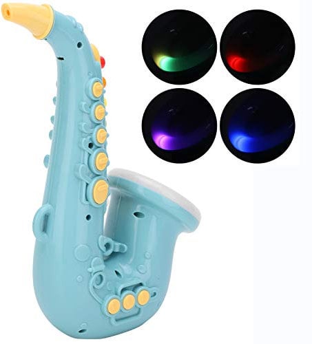 Acouto Simulation Saxophon Musical Toy für Pädagogische Kindergeschenk, Verbessert die Lungenkapazität und die Fingermobilität, Plastikmaterial, das seit über 3 Jahren Geeignet Ist ((Blau -