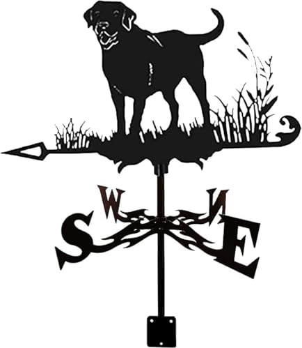 Wetterfahne, Wetterfahne, Labrador, Wetterfahne, Hund, Silhouette, Windfahne, Wetterhahn, Messwerkzeuge mit Rostbeschichtung für den Außenbereich, Tierhalterung, Dekoration, Handwerk