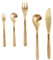 KOCKSHION 5Piezas Cubiertos Inoxidable Dorado de Vajilla Occidental Elegante Utensilios de Servicio para Diseño Moderno y Minimalista Set Completo