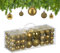 Relaxdays Weihnachtskugeln im 76er Set, Kunststoff, glitzernde, Matte, glänzende Baumkugeln, Christbaumschmuck, Gold