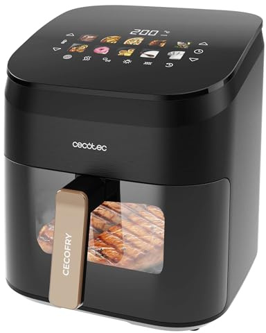 Cecotec Friggitrice ad Aria 6,5L con grill Cecofry&Grill Smokin' 6500 Plus. 2200W, Friggitrice, grill e piastra, Temperatura regolabile, Affumicatore integrato, Doppia griglia, 10 Menu, Finestra