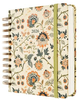 Kokonote Kalender 2026 Buchkalender Terminplaner 2026 Henna Garden 17,5 x 15 cm - Jahreskalender mit Wochenplaner - Planner Terminkalender 2026