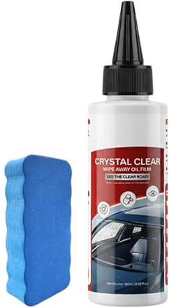 Window Oil Film Remover - 120ml Car Glass Cleaner, Hard Water Spot Streak-Free Shine | Crystal Cleaner Formula With Protective Coating | Car Glass Oil Film Cleaners For Automotive Mirror Polishing
