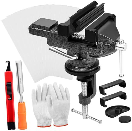 GTYLF Regripping Tool Set for Club Maintenance with Clamp on Vises, Hook Knives, Shaft Clamp and Replacement Tape Strips Golf Club Grip Tool