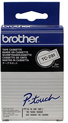 Brother Gloss Laminat 9mm, Black/White, TC291