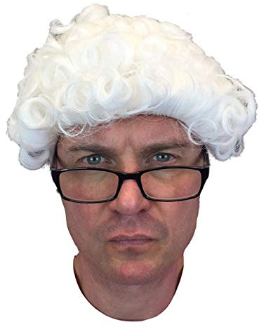 Rubber Johnnies JUDGE Perücke, Richterkostüm, Barristerperücke, weiße Perücke, Erwachsene, Einheitsgröße