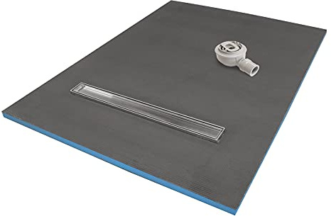 1200 x 900 x 30mm Rectangular Shower Tray with Linear Drain - Choice of Shower Grate (Tiles)