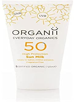 Organii Organic Vegan Sun Milk SPF50 125ml