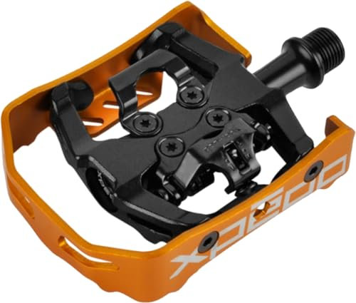 Xpedo Unisex – Erwachsene Clipless Milo Pedal, Schwarz/Orange, 9/16