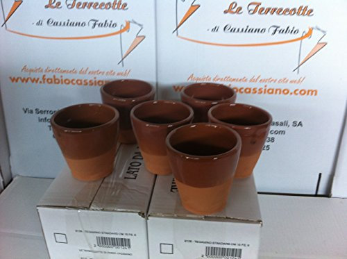 Le Terrecotte di Cassiano Fabio Bicchieri in Terracotta cm 10 6 Pezzi