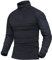 MAGCOMSEN Herren Military Langarm Shirts Combat T-Shirt Slim Fit Taktisches Oberteil Herren Outdoor Quick Dry Hemd Atmungsaktiv Paintball Funktionsshirt Schwarz XXL