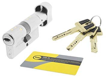Yale HSKP3030NM4 Cylindre de Haute sécurité nickelé 30 x 30 mm Clé - Bouton