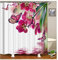 AMDXD Rideau Douche Polyester Fleurs et Papillons Rideau Douche Blanc Rose Rideau de Baignoire 90x180CM