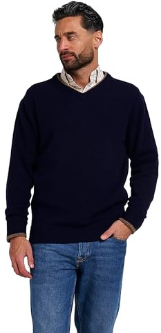 JACK PYKE Ashcombe 100% Lambswool Long Sleeve V-Neck Jumper Pullover