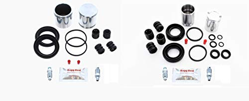 Bigg Red - Front & Rear Brake Caliper Repair Seal Kit & Pistons - Compatible with Golf MK2 GTI, Corrado, 164, Coupe