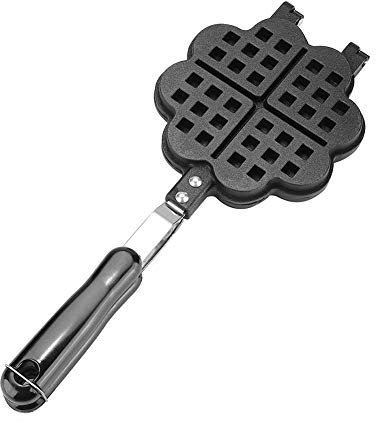 CANDeal Herzform Antihaft-Waffeleisenpfanne Für belgische Waffeln Sandwich Toaster Frühstück, auf dem Herd verwenden