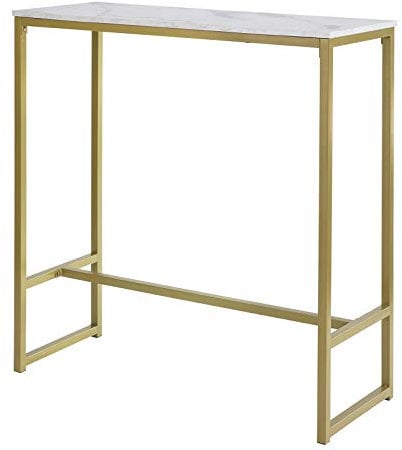 SoBuy FSB34-G Bartisch mit goldenem Metallrahmen Stehtisch Bartresen Tresentisch Küchentheke Küchenbar BHT ca.: 100x106x40cm