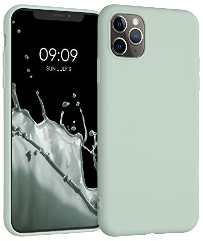 kwmobile Case Compatible with Apple iPhone 11 Pro Max Case - Soft Slim Protective TPU Silicone Cover - Cool Mint