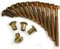M6 Gold Brass Yellow Furniture Connector Bolts With Cap Nuts Fixing Unit for Cot Bed Table ect (4, 25mm)