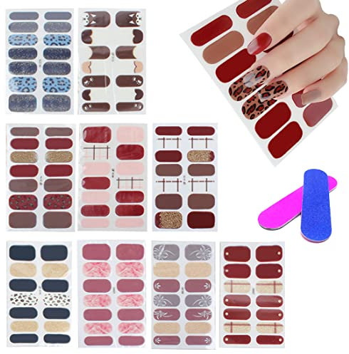 10 Tatuajes de Uñas Con Diferentes Patrones y 10 Limas Gratis - Pegatinas de Esmalte Autoadhesivas a Prueba de Agua Para Niñas - Decoración de Bricolaje