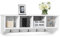 COSTWAY Étagère de Rangement Mural, Porte-Manteau Mural avec 4 Compartiments et 5 Crochets Doubles, 72 x 15,5 x 23 cm, pour Entrée, Salon, Cuisine (Blanc)
