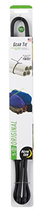 Nite Ize, Inc. GT64-01-R3 Nite Ize Original Gear, Reusable Rubber, 64 Inch, Black, Made in the USA Twist Tie, 64-2 Pack