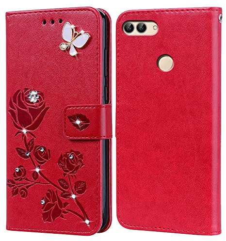 BIIULHCI Phone Case for Huawei P Smart 2018,Flip Wallet Kickstand Premium PU Leather Protective Mobile Phone Cover for Huawei P Smart 2018 Holster With Card Holder