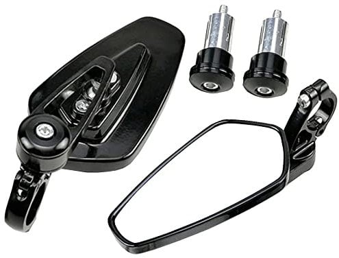 ETOPARS 1 Paar 22mm Motorrad Rückspiegel 7/8 Zoll Universal Lenkerendenspiegel Aluminium Spiegel Lenkerspiegel Seitenspiegel 360 Grad Verstellbar Schwarz