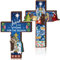2 Stück Weihnachten Jesus Wand Holzkreuz Jesus ist der Grund für die Saison Wandkreuz rustikale christliche Wanddekoration Krippe Wanddekoration mit Haken für Urlaubstür, Wand, Innen und