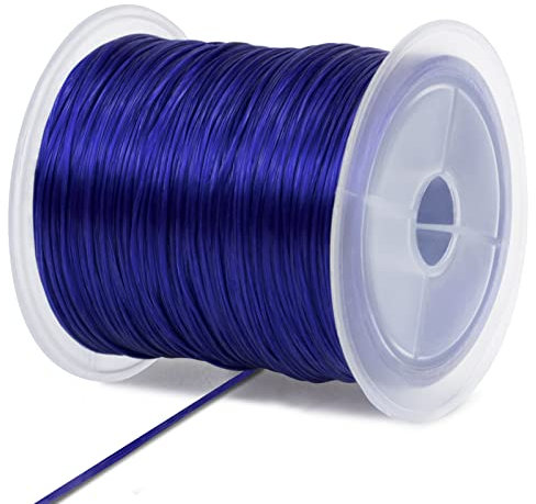 LEREATI Filo Elastico per Braccialetti, Filo Nylon per Braccialetti Fili di Plastica Cordoncino Cordino Elastico per Braccialetti, Perline, Collane, Fai da Te Artigianali (Blu Reale)