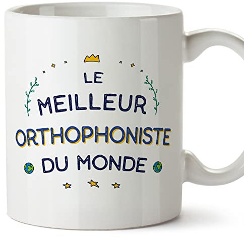 MUGFFINS Tazas para LOGOPEDA hombre - En Francés - Meilleur du Monde - 11 oz / 330 ml - Regalo original y divertido