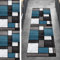 Ymural Teppich Läufer Flur Lang Teppichmatten Patchwork 50x400CM Grau Blue Kücheläufer rutschfest Meterware Teppichläufer Waschbar Kurzflor Polyester Korridor, Breite 40-120cm