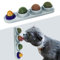 TOHDNC Boule d'herbe à Chat pour, Paquet 4 Jouets Morsure Chat, Jouets Comestibles Chaton, Boules d'Énergie Supplémentaires pour Le Léchage Chat, Jouets à Mâcher Sains Nettoyage Dent Chaton