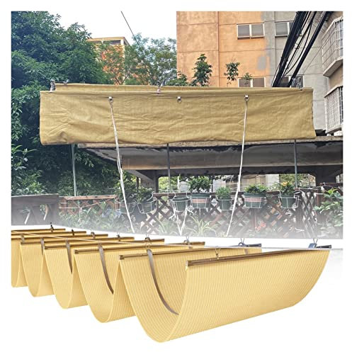 ACiyD Markisendach, einziehbare Terrassenüberdachung für den Außenbereich, Sonnenschutzdach, Sonnensegel für Pavillon-Deckpool, (Color : Beige, Size : 1.2x3M) (Beige 0.9x9M)