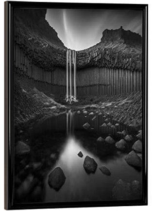 artboxONE Poster mit schwarzem Rahmen 18x13 cm Natur Svartifoos - Bild Waterfall Art landscaften