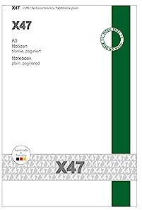 A5-Notizheft, blanko, mit rubin-rotem Umschlag, für das revolutionäre X47-Notizbuch mit auswechselbaren Heften